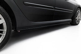 Seitenschweller Ansatz Cup Leisten passend für Renault Laguna Hatchback GT Mk3 schwarz Hochglanz