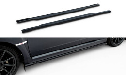 Seitenschweller Ansatz Cup Leisten V.2 passend für Subaru Impreza WRX STI Mk3 Facelift schwarz Hochglanz