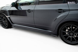 Seitenschweller Ansatz Cup Leisten V.2 passend für Subaru Impreza WRX STI Mk3 Facelift schwarz Hochglanz