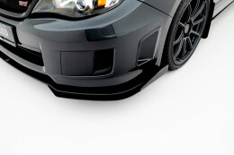 Street Pro Cup Spoilerlippe Front Ansatz + Flaps für Subaru Impreza WRX STI Mk3 Facelift schwarz Hochglanz