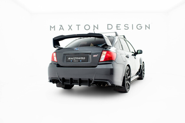 Street Pro Heck Ansatz Flaps Diffusor passend für Subaru Impreza WRX STI Mk3 Facelift SCHWARZ