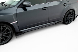 Street Pro Seitenschweller Ansatz Cup Leisten passend für Subaru Impreza WRX STI Mk3 Facelift SCHWARZ+ HOCHGLANZ FLAPS