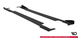 Street Pro Seitenschweller Leisten + Flaps passend für Subaru Impreza WRX STI Mk3 FL schwarz Hochglanz