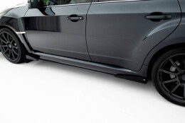 Street Pro Seitenschweller Leisten + Flaps passend für Subaru Impreza WRX STI Mk3 FL schwarz Hochglanz