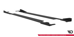 Street Pro Seitenschweller Leisten + Flaps passend für Subaru Impreza WRX STI Mk3 FL schwarz Hochglanz