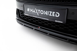 Cup Spoilerlippe Front Ansatz V.1 passend für Skoda Octavia RS Liftback / Combi Mk4 Facelift schwarz Hochglanz