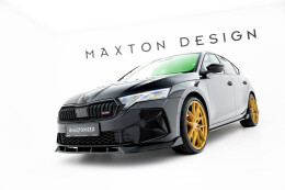 Cup Spoilerlippe Front Ansatz V.2 passend für Skoda Octavia RS Liftback / Combi Mk4 Facelift schwarz Hochglanz