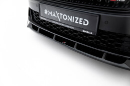 Cup Spoilerlippe Front Ansatz V.2 passend für Skoda Octavia RS Liftback / Combi Mk4 Facelift schwarz Hochglanz