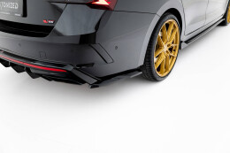 Heck Ansatz Flaps Diffusor V.7 passend für Skoda Octavia RS Liftback / Combi Mk4 / Mk4 Facelift schwarz Hochglanz