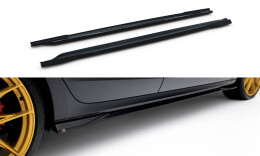 Seitenschweller Ansatz Cup Leisten V.1 passend für Skoda Octavia RS Liftback / Combi Mk4 / Mk4 Facelift schwarz Hochglanz