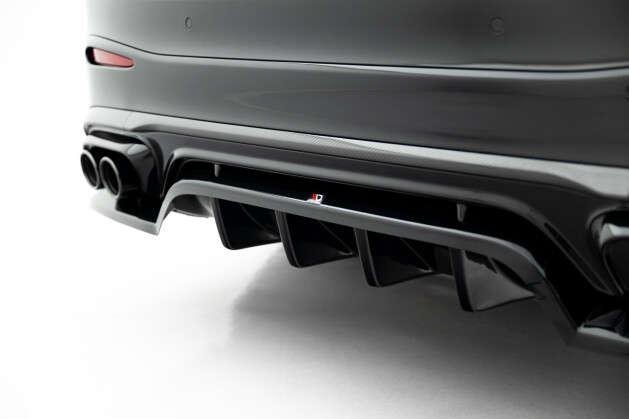 Mittlerer Cup Diffusor Heck Ansatz DTM Look für Mercedes-AMG GLC 43 X254 schwarz Hochglanz