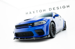 Cup Spoilerlippe Front Ansatz für Dodge Charger RT Scat Paket Widebody Mk3 Facelift schwarz Hochglanz