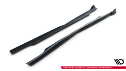 Seitenschweller Ansatz Cup Leisten passend für Dodge Charger RT Scat Paket Widebody Mk3 Facelift schwarz Hochglanz