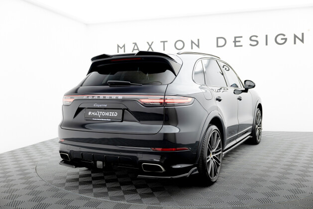 Heck Ansatz Flaps Diffusor passend für Porsche Cayenne Sport Design Mk3 schwarz Hochglanz