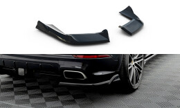 Heck Ansatz Flaps Diffusor für Porsche Cayenne Sport Design Mk3 schwarz Hochglanz