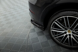 Heck Ansatz Flaps Diffusor passend für Porsche Cayenne Sport Design Mk3 schwarz Hochglanz