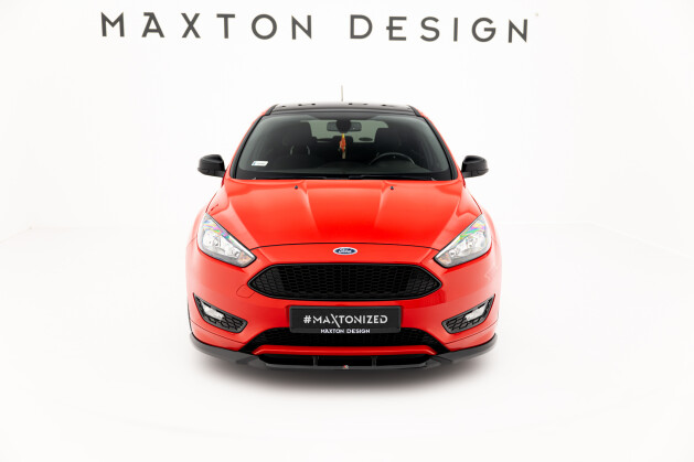 Cup Spoilerlippe Front Ansatz V.3 passend für Ford Focus ST-Line Mk3 Facelift schwarz Hochglanz