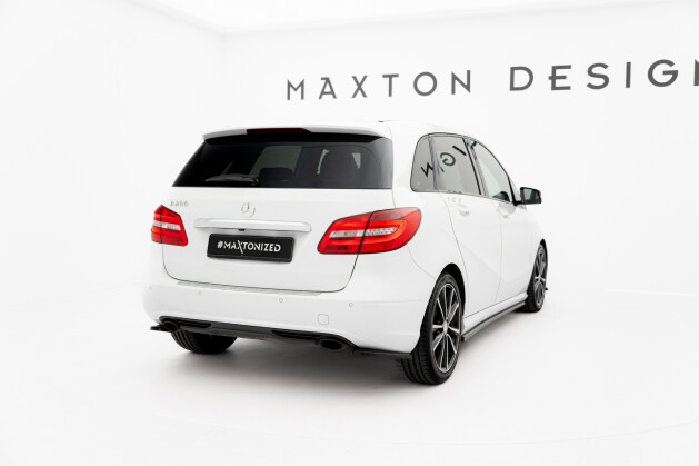 Heck Ansatz Flaps Diffusor passend für Mercedes-Benz B W246 schwarz Hochglanz