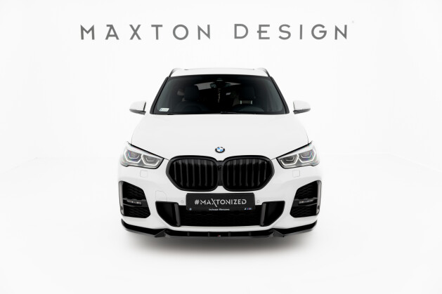 Cup Spoilerlippe Front Ansatz passend für BMW X1 M-Paket F48 Facelift schwarz Hochglanz