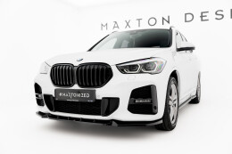 Cup Spoilerlippe Front Ansatz für BMW X1 M-Paket F48 Facelift schwarz Hochglanz