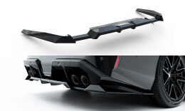 Mittlerer Cup Diffusor Heck Ansatz DTM Look passend für BMW M5 Limousine / Touring G90 schwarz Hochglanz