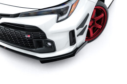 Street Pro Cup Spoilerlippe Front Ansatz passend für Toyota GR Corolla Mk12 schwarz+ Hochglanz Flaps