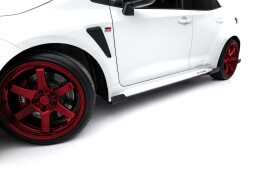 Street Pro Seitenschweller Ansatz Cup Leisten passend für Toyota GR Corolla Mk12 schwarz+ Hochglanz Flaps