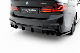 Heck Ansatz Diffusor für BMW M550i Limousine G30 schwarz Hochglanz