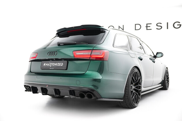 Heck Ansatz Diffusor passend für Audi S6 Avant C7 schwarz Hochglanz