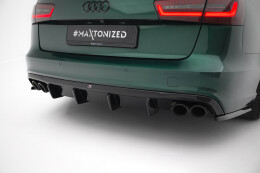 Heck Ansatz Diffusor passend für Audi S6 Avant C7 schwarz Hochglanz