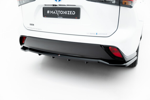 Mittlerer Cup Diffusor DTM Look Heck Ansatz passend für Toyota Highlander Mk4 schwarz Hochglanz