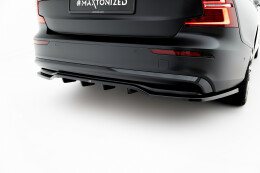Mittlerer Cup Diffusor DTM Look Heck Ansatz passend für Volvo S60/V60 R-Design Mk3 schwarz Hochglanz
