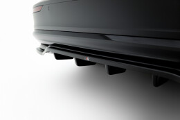 Mittlerer Cup Diffusor DTM Look Heck Ansatz passend für Volvo S60/V60 R-Design Mk3 schwarz Hochglanz