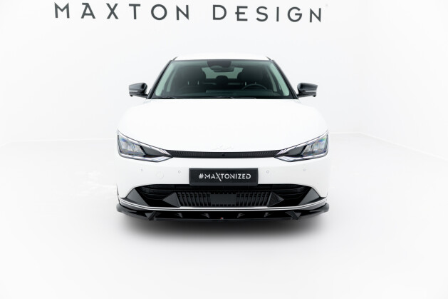 Cup Spoilerlippe Front Ansatz passend für Kia EV6 Mk1 schwarz Hochglanz