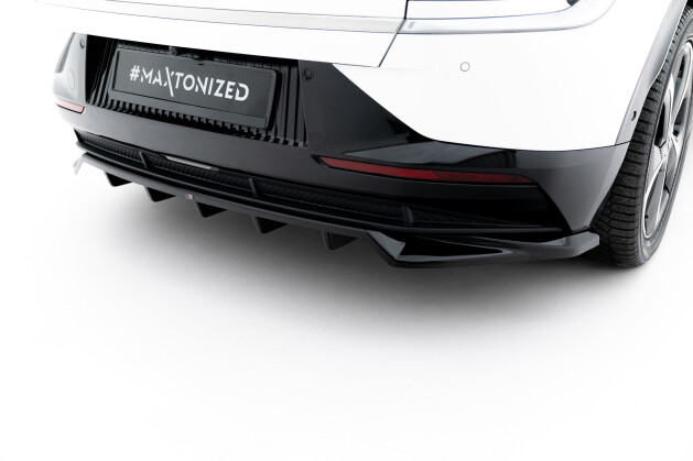 Mittlerer Cup Diffusor DTM Look Heck Ansatz passend für Kia EV6 Mk1 schwarz Hochglanz