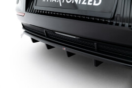 Mittlerer Cup Diffusor DTM Look Heck Ansatz passend für Kia EV6 Mk1 schwarz Hochglanz