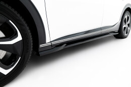 Seitenschweller Ansatz Cup Leisten passend für Kia EV6 Mk1 schwarz Hochglanz
