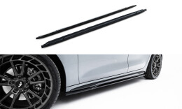 Seitenschweller Ansatz Cup Leisten passend für Audi A5 S-Line Limousine / Avant B10 schwarz Hochglanz