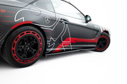 Seitenschweller Ansatz Cup Leisten passend für Mercedes-Benz SL 63 AMG R231 schwarz Hochglanz
