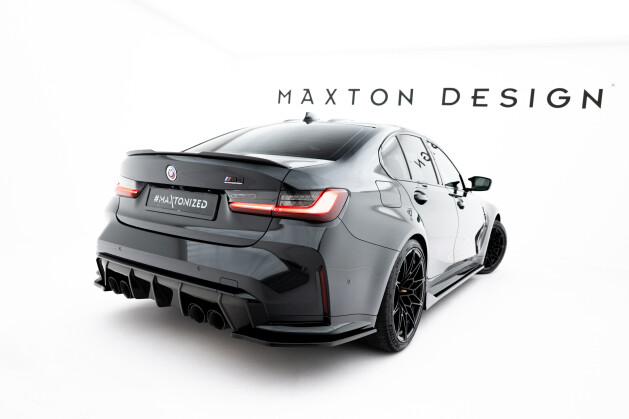Heck Ansatz Flaps Diffusor V.3 passend für BMW M3 Limousine / Touring G80 / G81 schwarz Hochglanz