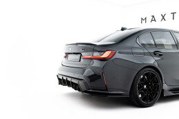 Heck Ansatz Flaps Diffusor V.3 passend für BMW M3 Limousine / Touring G80 / G81 schwarz Hochglanz