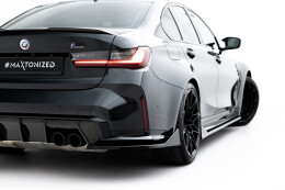 Heck Ansatz Flaps Diffusor V.5 passend für BMW M3 Limousine / Touring G80 / G81 schwarz Hochglanz