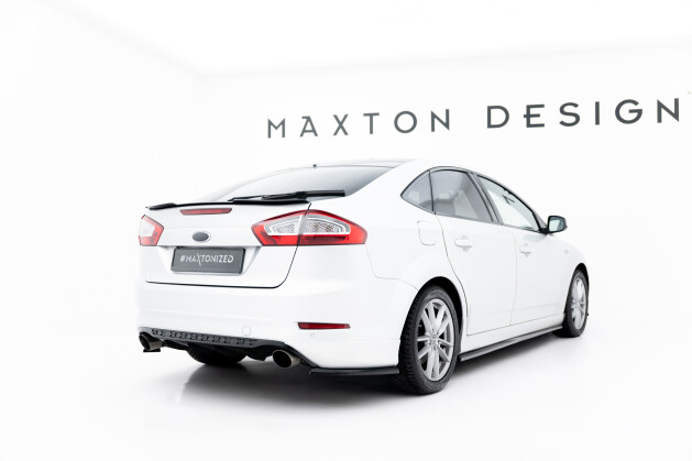 Heck Ansatz Flaps Diffusor passend für Ford Mondeo ST-Line Limousine Mk4 Facelift schwarz Hochglanz