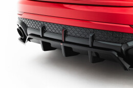 Mittlerer Cup Diffusor Heck Ansatz DTM Look passend für Audi RSQ8 Mk1 Facelift schwarz Hochglanz