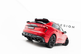 Mittlerer Cup Diffusor Heck Ansatz DTM Look passend für Audi RSQ8 Mk1 Facelift schwarz Hochglanz