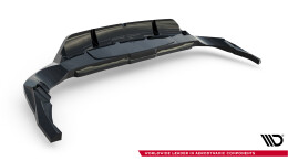 Mittlerer Cup Diffusor Heck Ansatz DTM Look passend für Audi RSQ8 Mk1 Facelift schwarz Hochglanz