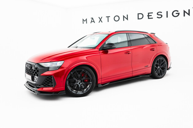 Seitenschweller Ansatz Cup Leisten passend für Audi RSQ8 Mk1 Facelift schwarz Hochglanz