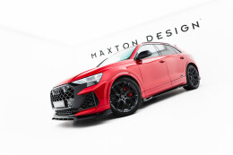 Seitenschweller Ansatz Cup Leisten passend für Audi RSQ8 Mk1 Facelift schwarz Hochglanz