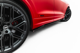 Seitenschweller Ansatz Cup Leisten passend für Audi RSQ8 Mk1 Facelift schwarz Hochglanz