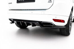Mittlerer Cup Diffusor Heck Ansatz DTM Look passend für Volvo XC60 Mk1 Facelift schwarz Hochglanz